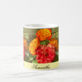 Sinaasappel en rode bloementuin koffiemok (Center)