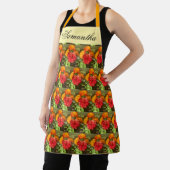 Sinaasappel en rode bloementuin schort (Insitu)