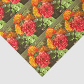 Sinaasappel en rode bloementuin tissuepapier (Detail)