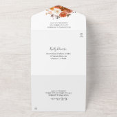 Sinaasappel en rode Herfst All In One Uitnodiging (Buitenkant)