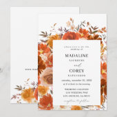 Sinaasappel en rode Herfst Kaart (Voorkant / Achterkant)