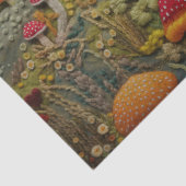 Sinaasappel en Rode Paddestoel Borduurwerk Decoupa Tissuepapier (Detail)