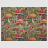 Sinaasappel en Rode Paddestoel Borduurwerk Decoupa Tissuepapier (Voorkant)