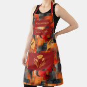 Sinaasappel en rood Abstract Schort - Vet Monochro (Insitu)