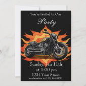 Sinaasappel en Rood Ervaar het Flames Bike Party! Kaart (Voorkant)