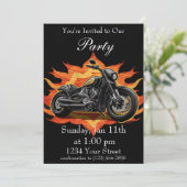 Sinaasappel en Rood Ervaar het Flames Bike Party! Kaart (Staand voorkant)