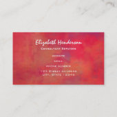 Sinaasappel en Rood geschilderde Abstracte achterg Visitekaartje (Achterkant)