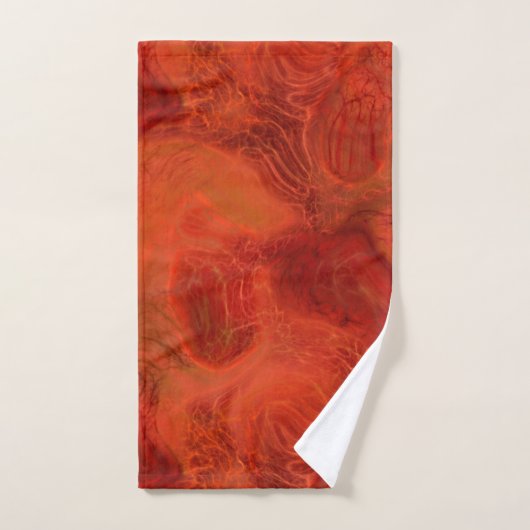 sinaasappel en rood Marmer abstract Bad Handdoek (Handdoek)