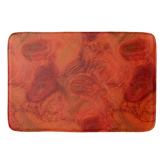 sinaasappel en rood Marmer abstract Badmat (Voorkant)