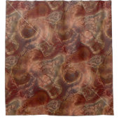 sinaasappel en rood Marmer abstract Douchegordijn (Voorkant)