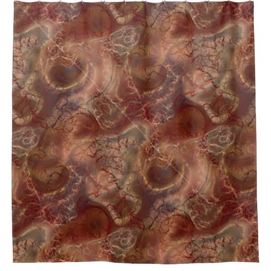 sinaasappel en rood Marmer abstract Douchegordijn (Voorkant)