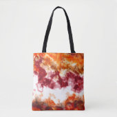 Sinaasappel en rood marmer tote bag (Voorkant)