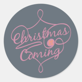 Sinaasappel en Roos Kerstmis komt uit de moerasker Ronde Sticker