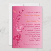 Sinaasappel en Roze Bloemen met Vlinders Nodig uit Kaart (Achterkant)