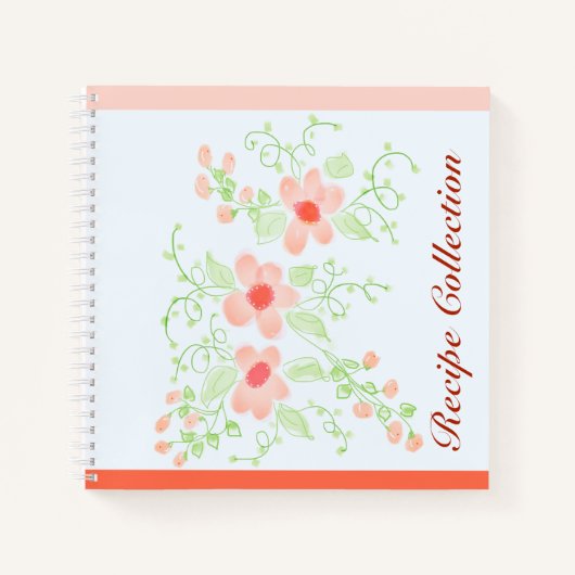 Sinaasappel en roze bloemig notitieboek (Voorkant)