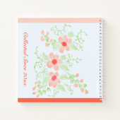 Sinaasappel en roze bloemig notitieboek (Achterkant)