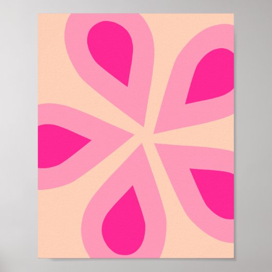 Sinaasappel en roze bloemig poster (Voorkant)