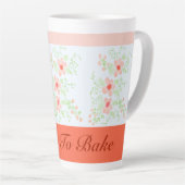 Sinaasappel en roze bloemig stijlvol latte mok (Rechterhoek)