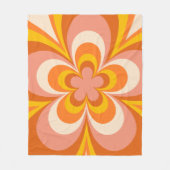 Sinaasappel en roze bloesem esthetische groovy pat fleece deken (Voorkant)
