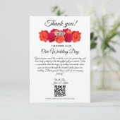 Sinaasappel en roze-bloesems-bruiloft- bedankkaart (Staand voorkant)