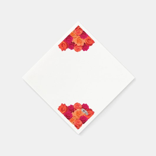 Sinaasappel en roze-bloesems en Brilliance-servett Servet (Hoek)