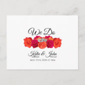Sinaasappel en roze-bloesems en schittering- RSVP- Uitnodiging Briefkaart (Voorkant)