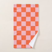 Sinaasappel en Roze Checkerboard Patroon Bad Handdoek (Handdoek)
