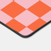 Sinaasappel en Roze Checkerboard Patroon Bureaumat (Hoek)