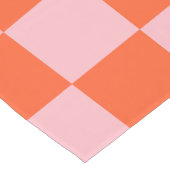 Sinaasappel en Roze Checkerboard Patroon Korte Tafelloper (Hoek)