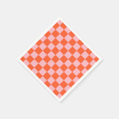 Sinaasappel en Roze Checkerboard Patroon Servet (Hoek)