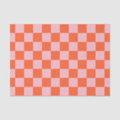 Sinaasappel en Roze Checkerboard Patroon Tissuepapier (Voorkant)