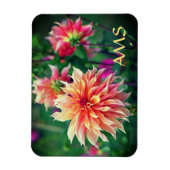 Sinaasappel en roze Dahlia BloedInitialen Magneet (Verticaal)