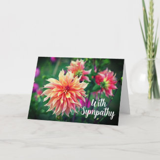 Sinaasappel en Roze Dahlia Bloem Met Sympathie Kaart
