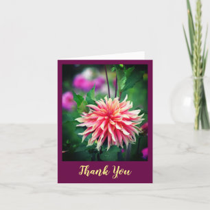 Sinaasappel en Roze Dahlia Flower Bedankkaart