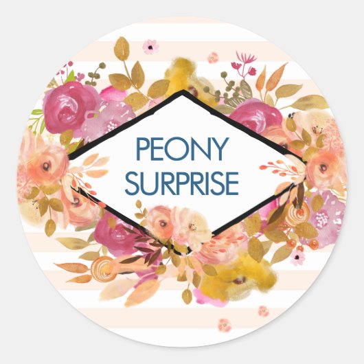 Sinaasappel en roze Floral Bouquet Candle/Soap Ronde Sticker (Voorkant)