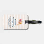 Sinaasappel en roze Floral Bouquet met diamant Lij Bagagelabel (Achterkant horizontaal)