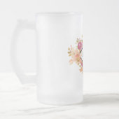 Sinaasappel en roze Floral Bouquet met diamant Lij Matglas Bierpul (Links)