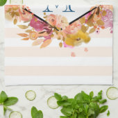 Sinaasappel en roze Floral Bouquet met diamant Lij Theedoek (Gevouwen)