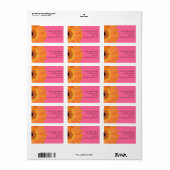 Sinaasappel en Roze Gerber Daisy Adresetiketten Etiket (Full Sheet)