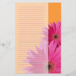 Sinaasappel en Roze Gerbera Daisy Stationery Briefpapier