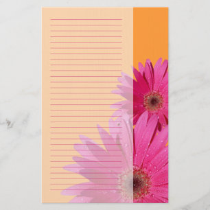 Sinaasappel en Roze Gerbera Daisy Stationery Briefpapier