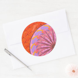 Sinaasappel en roze Mandala Envelope Stickers