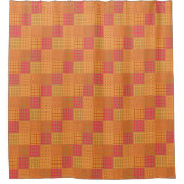Sinaasappel en Roze Patchwork Patroon Douchegordijn (Voorkant)