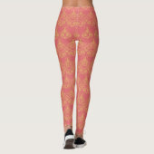 Sinaasappel en Roze Patroon Leggings (Achterkant)