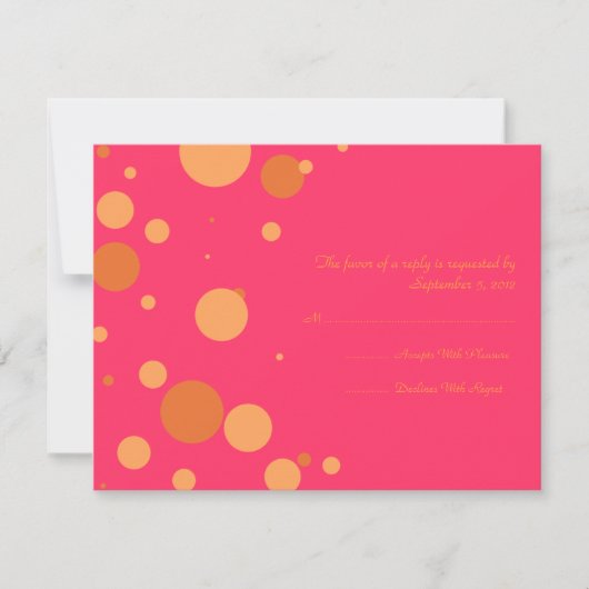 Sinaasappel en roze pokadoding RSVP Kaartje (Voorkant)