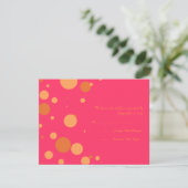 Sinaasappel en roze pokadoding RSVP Kaartje (Staand voorkant)