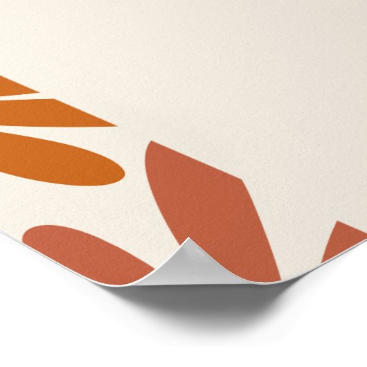 Sinaasappel en Roze Retro Bloemen Groovy Baby Welk Poster (Hoek)