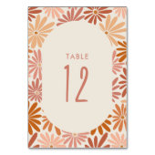 Sinaasappel en Roze Retro Floral Groovy Baby showe Kaart (Voorkant)