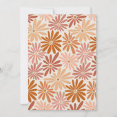 Sinaasappel en Roze Retro Floral Groovy Baby showe Kaart (Achterkant)