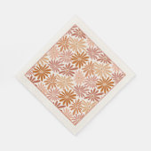 Sinaasappel en Roze Retro Floral Groovy Baby showe Servet (Hoek)